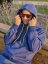 BEJK VELVET - Velvet sweatshirt with hood BejkRoll - blue - soft hoodie detail - size L