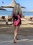 Sports functional Tank Top BejkRoll pink black - between umbrellas - back
