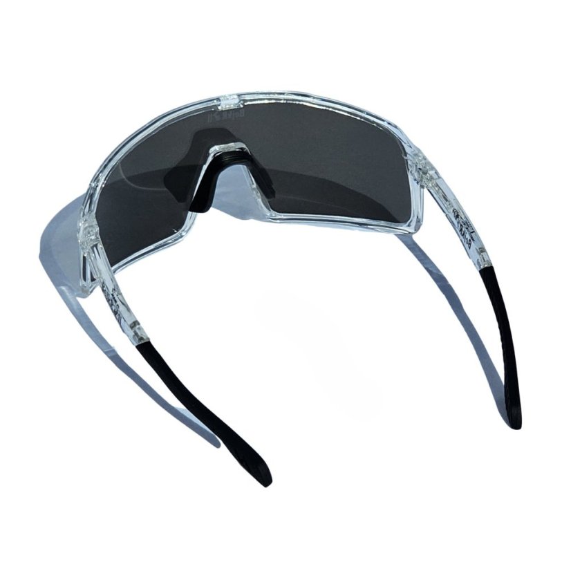 Sunglasses BejkRoll Champion REVO + EVA Box - transparent grey - silver mirror - back