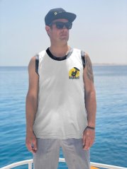 Sports functional Tank Top BejkRoll white black - personalised - front