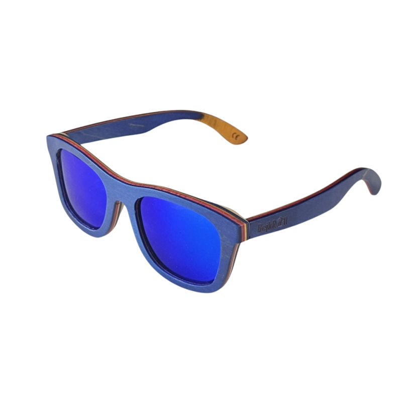Sunglasses BejkRoll AGENT BLUE - blue mirror - front