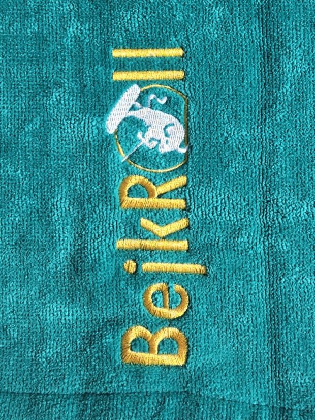 Surf Pončo BejkRoll WAVE MASTER - tyrkysová - zadní logo