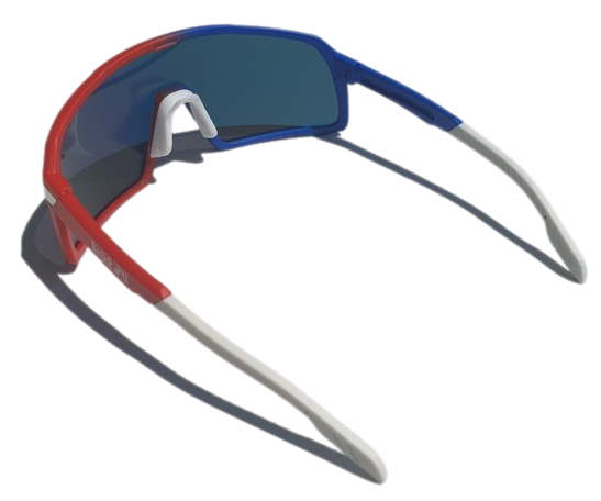 Sunglasses BejkRoll Champion REVO + EVA Box - Czech flag colors - orange mirror - back