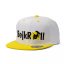 SNAP BLANCO/AMARILLO - Logotipo recto (Yupoong SnapBack)