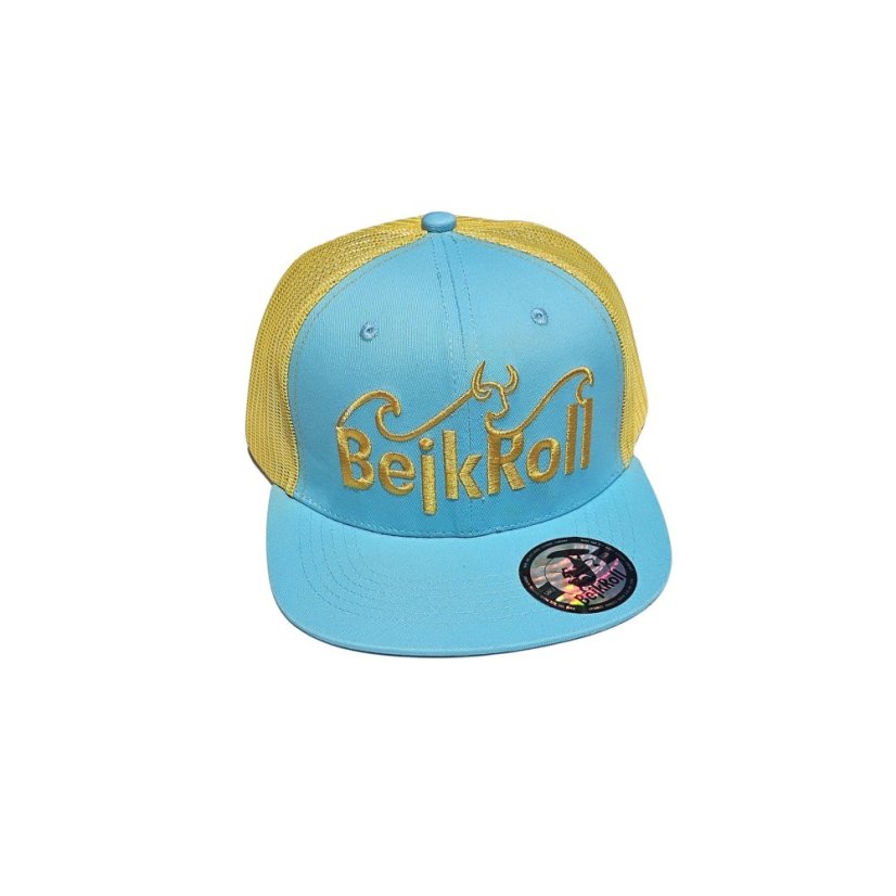 Gorra Snap Trucker azul claro/amarillo - logotipo LANA