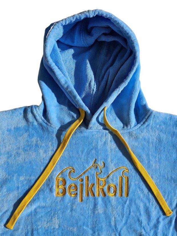 Surf Poncho BejkRoll WAVE MASTER - sky blue - V folding hoodie