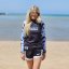 Shorts - OUTLINE - Damen hellblau / schwarz - Partnerdesign