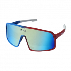 Sunglasses BejkRoll Champion REVO + EVA Box - Czech flag colors - golden-blue mirror