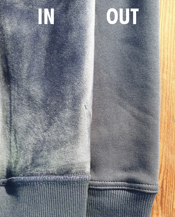 BEJK VELVET - Velvet sweatshirt with hood BejkRoll - extended - navy blue - detail velvet material