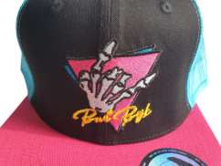 Snap Trucker Black-Pink  cap BejkRoll - Triangl logo - front detail logo