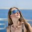 Sunglasses BejkRoll Champion REVO + EVA Box - rimless transparent light green - silver mirror - girl on the boat Sunglasses BejkRoll Champion REVO + EVA Box - rimless transparent light green - silver mirror - girl on the boat