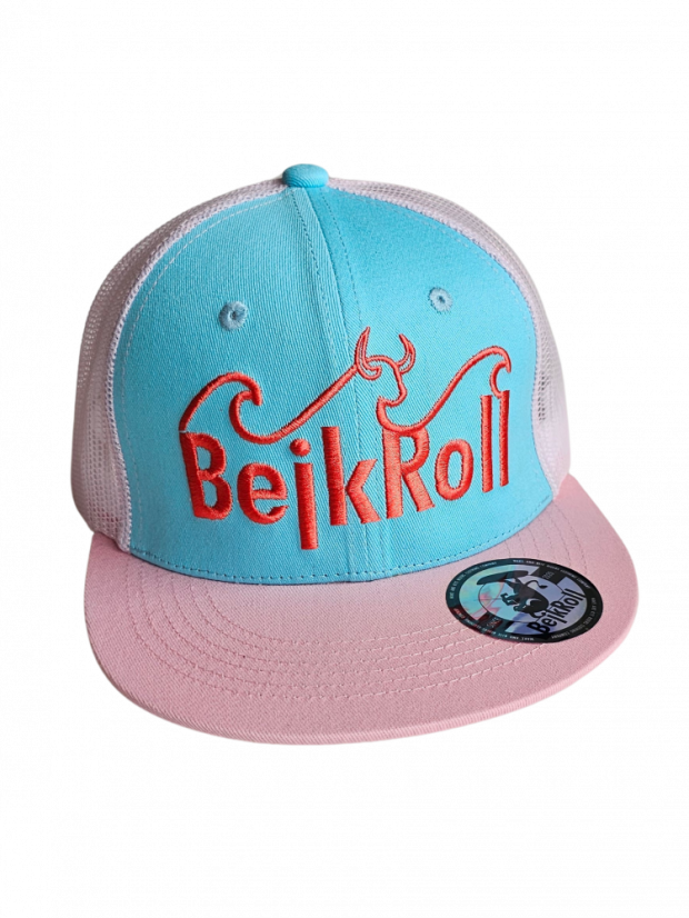 Snap Trucker Rosa/Turquesa - Logo de onda