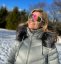 Sunglasses BejkRoll Champion REVO + EVA Box - white/black - pink/yellow mirror - on snow