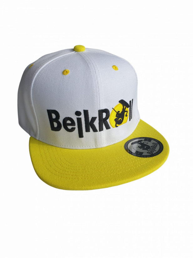 SnapWhite-Yellow cap BejkRoll - Flat logo - front