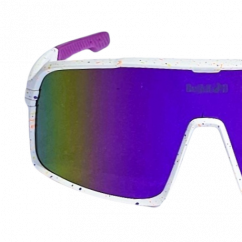 Brýle BejkRoll Champion REVO + EVA Box - bílé s barevnými tečkami - fialové/žluté zrcadlo - předek1/2
