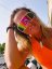 Brýle BejkRoll Champion REVO + EVA Box - bílé/černé - růžové/žluté zrcadlo - dívka ve wakeparku