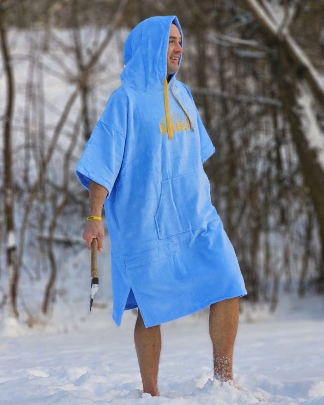 Surf Poncho BejkRoll WAVE MASTER - sky blue - boy on the ice - hardening - side