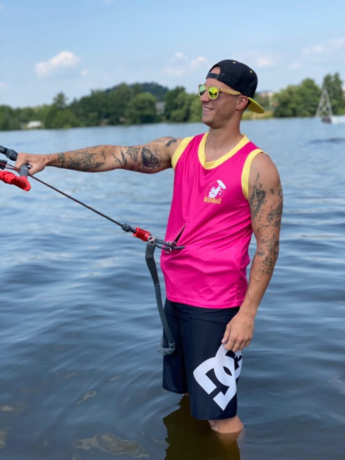Jersey de cometa BejkRoll rosa/amarillo (con agujero para gancho trapecio)