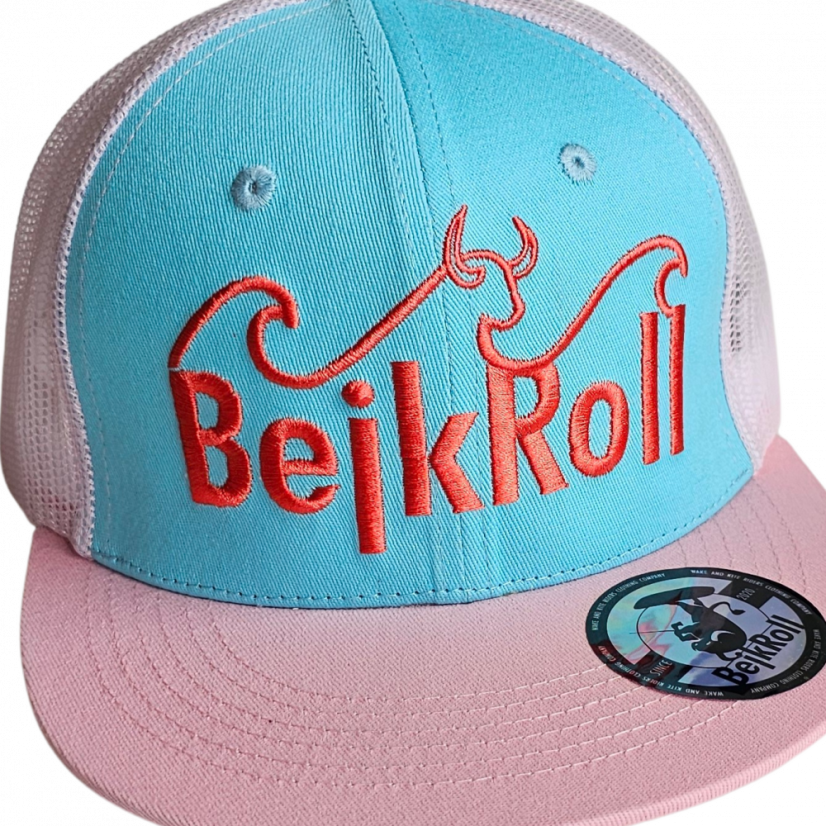 Snap Trucker Rosa/Turquesa - Logo de onda