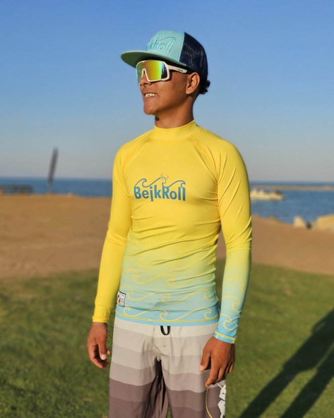 Lycra - SUNRISE - amarillo/azul - logotipo OLA - unisex