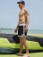 Board Shorts BejkRoll - OUTLINE 3/4 - light blue black - unisex - by the kite - side