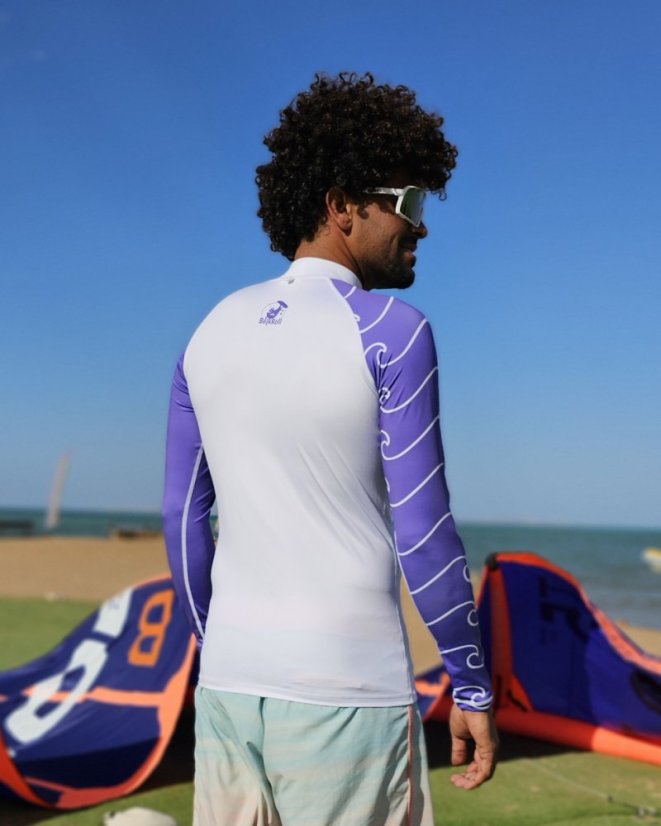 Lycra - Estilo raglán - violeta - logotipo OLA - unisex