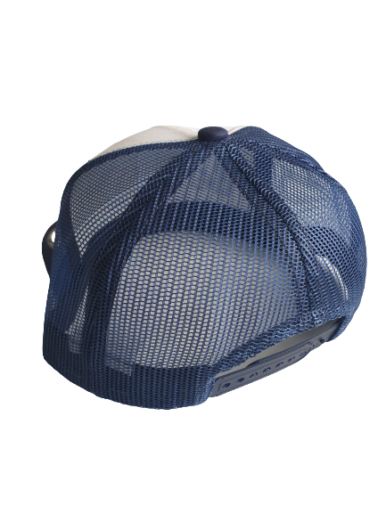 Snap Trucker Blanco/Azul marino - Logotipo recto
