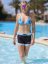 Shorts - OUTLINE - Damen hellblau / schwarz - Partnerdesign