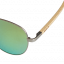 Sluneční brýle BejkRoll PILOT - zlaté zrcadlo - logo detail na bambusové nožičce