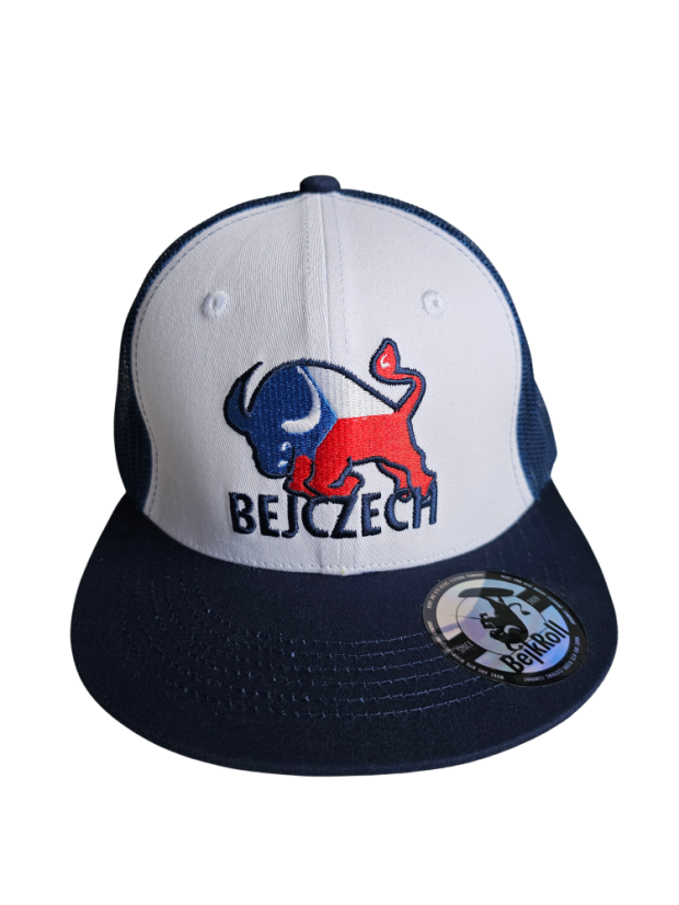 Snap Trucker Blanco/Marino - Logotipo BEJCZECH