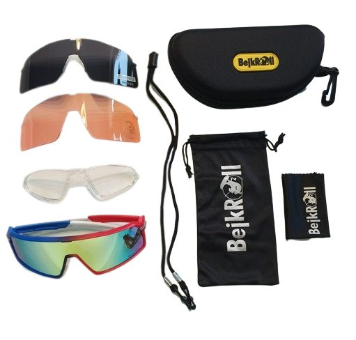 CHAMPION REVO + EVA BOX - azul/blanco/rojo - espejo dorado-azul