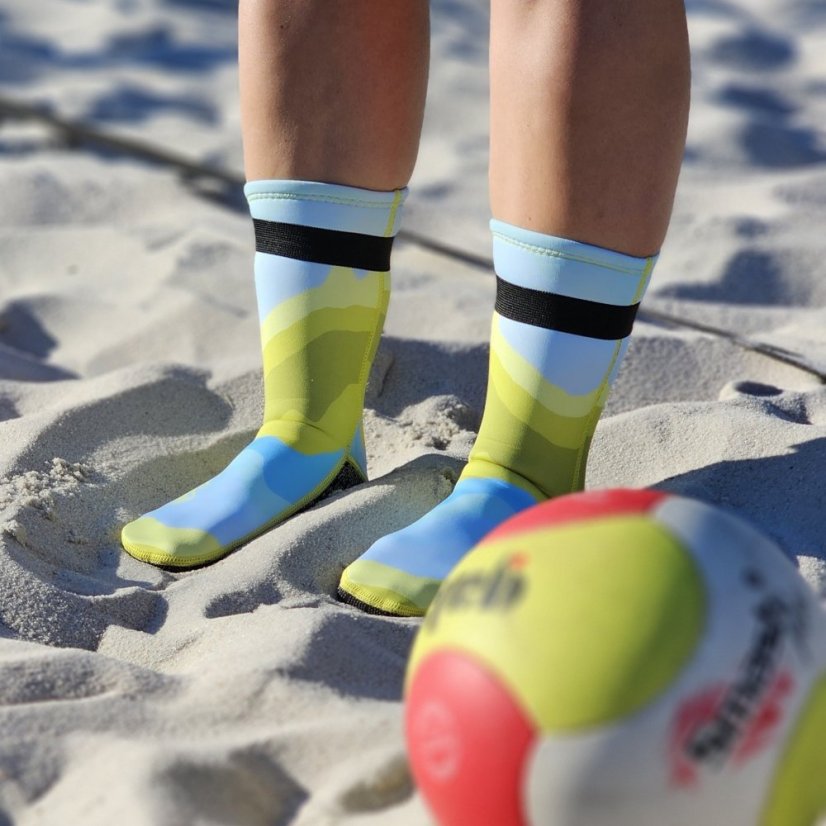 Calcetines de neopreno 3 mm SCR - calcetines de agua de diseño - amarillo/azul