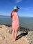 BEJK VELVET - Sametová mikina s kapucí BejkRoll - prodloužená - růžová - zadek na pláži - vel M
