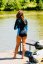 Ladies wetsuit BejkRoll Blue Lagoon on molo back - size S