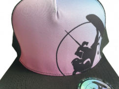 Snap Trucker Black-Pink kšiltovka BejkRoll - Kulaté logo - předek detail logo