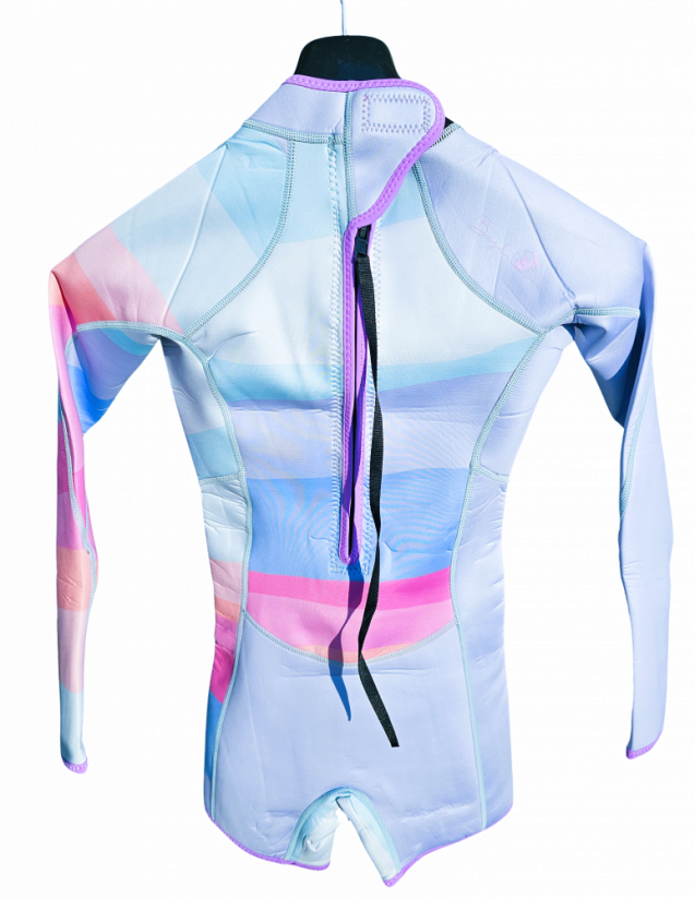 Ladies wetsuit BejkRoll Pastel Rainbow - detail - complete back side