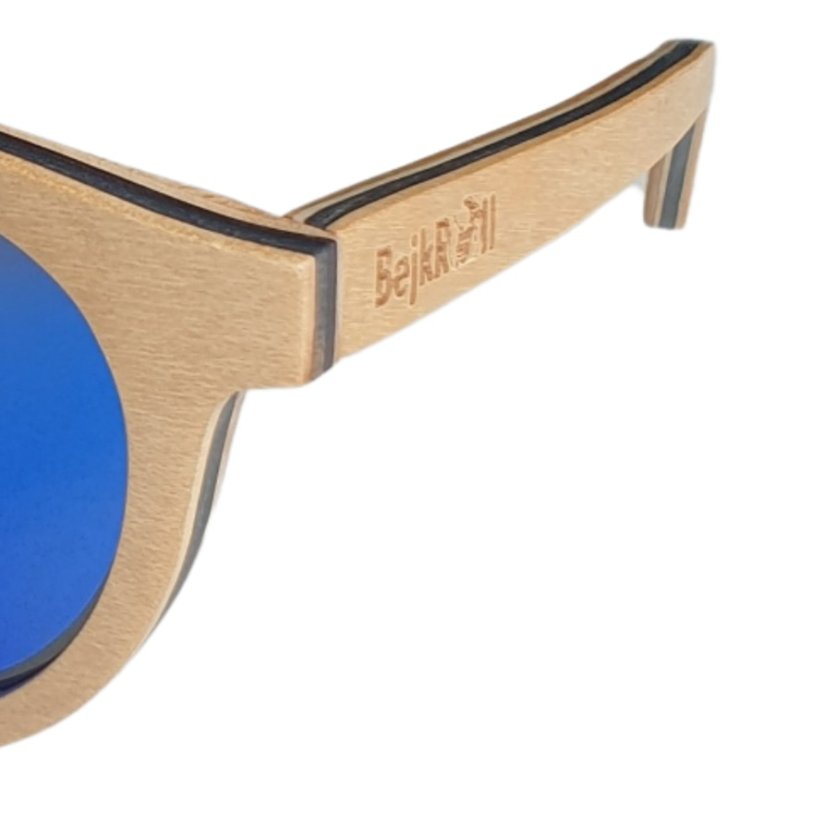 Sunglasses BejkRoll BELLA - Blue mirror - logo detail