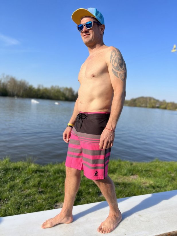 Board Shorts BejkRoll - raspberry - unisex - boy in wakepark - size 34