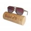 Sunglasses BejkRoll PILOT - Brown mirror - light bamboo tube