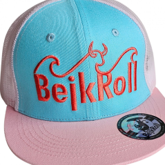 Snap Trucker Różowy/Turkusowy - logo Fala