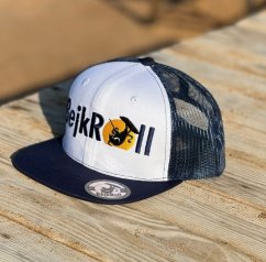 Snap Trucker Weiß/Navy – Gerades Logo