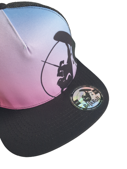 Snap Trucker Negro/Rosa - Logo redondo
