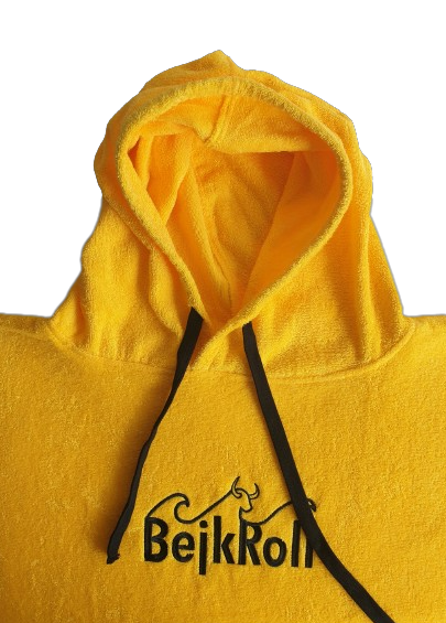 Surf Poncho BejkRoll WAVE MASTER - yellow - V folding hoodie