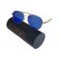Sluneční brýle BejkRoll PILOT - modré zrcadlo s černou bambusovou tubou