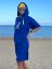 Surf Poncho BejkRoll royal blue by the water - size M