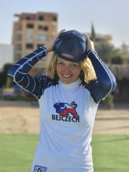 Lycra – Raglan Stil – Weiß/Blau – BEJCZECH Logo – Unisex