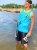 Sports functional kiteboarding Tank Top BejkRoll turquise yellow - in water with bar