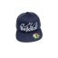 Gorra de camionero Snap azul marino/plateada, logotipo WAVE recto en el centro