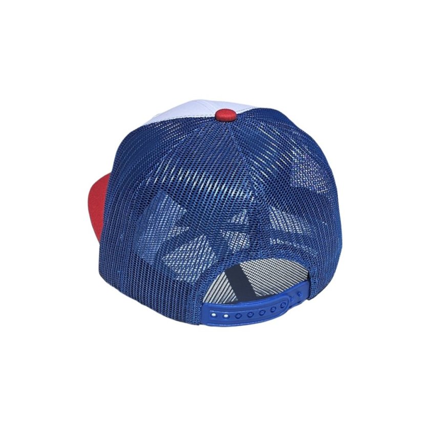 Gorra Snap Trucker blanca/azul/roja - logotipo BEJCZECH