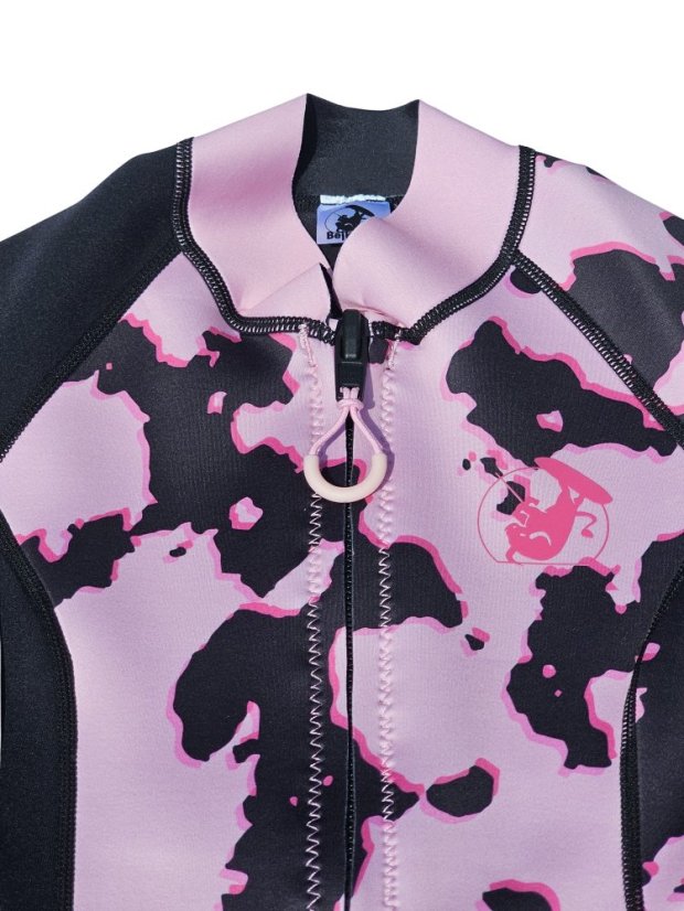 Dámský neopren BejkRoll Bull Skin růžový - detail - límeček velmi dobře obejme a ochrání krk